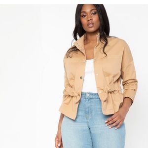 NWT Eloquii Cinched Waist Camel Khaki Jacket